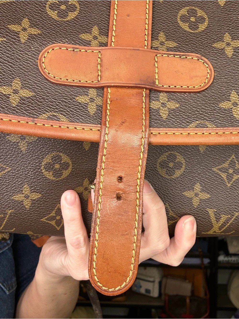 Louis Vuitton Marne GM Monogram Crossbody Bag VI0927 France 1997 COA - Picture 6 of 15